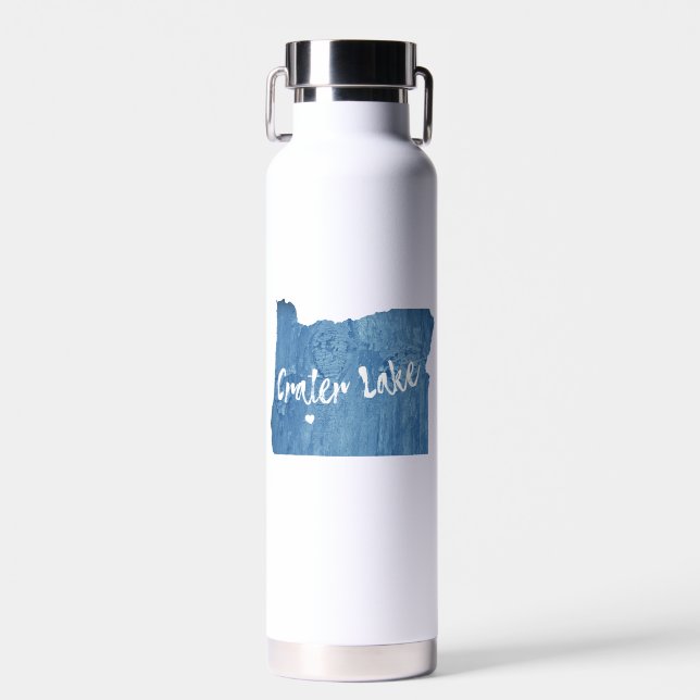 Crater Lake National Park Oregon Wood Grain Water Bottle (Front)