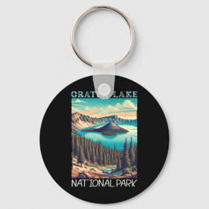 Crater Lake National Park Retro Hiking Camping Vac Keychain