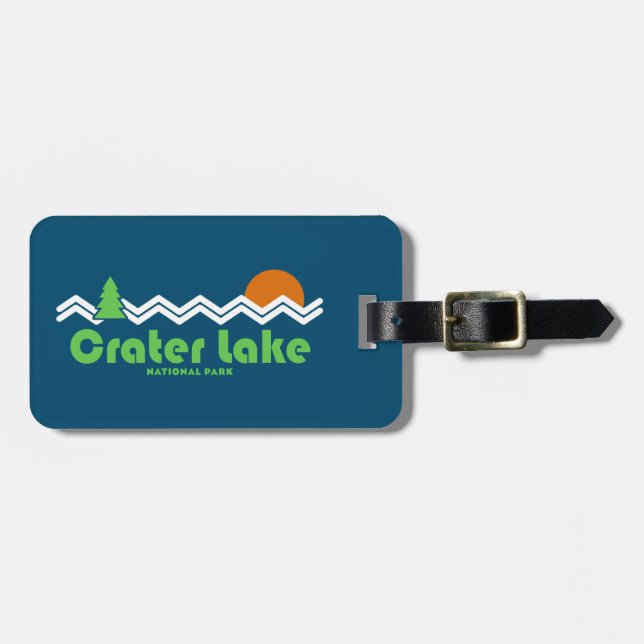 Crater Lake National Park Retro Luggage Tag (Front Horizontal)