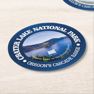 Crater Lake National Park Round Paper Coaster