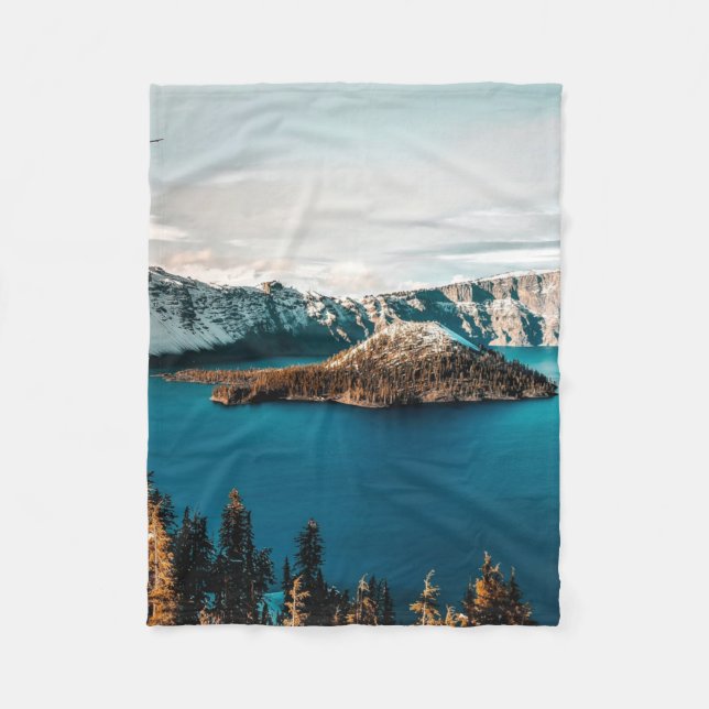 Crater Lake of Southern Oregon  Fleece Blanket (Front)
