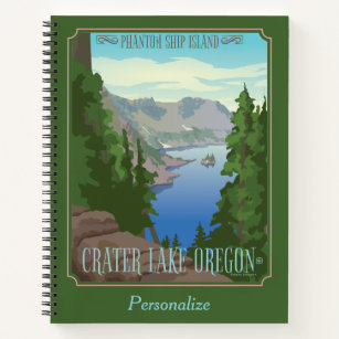 Crater Lake Oregon Travel Poster  Notebook