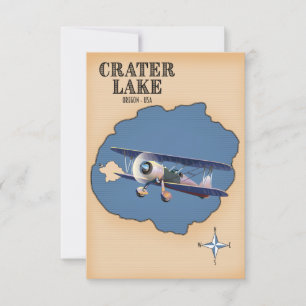 Crater Lake Oregon USA vintage map