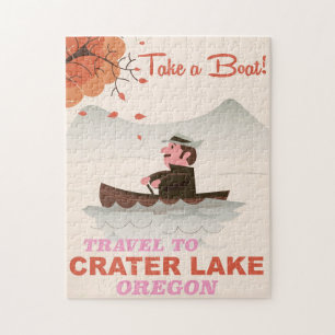 Crater Lake Oregon Vintage travel poster Jigsaw Puzzle