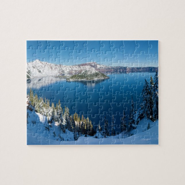Crater Lake South Central Oregon in Winter Jigsaw Puzzle (Horizontal)
