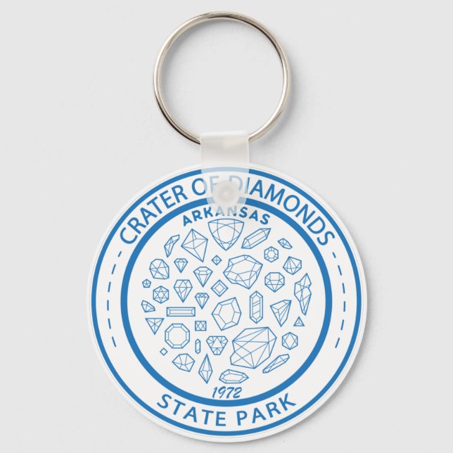 Crater of Diamonds State Park Arkansas Badge Keychain (Front)
