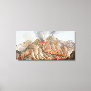 Crater of Mount Vesuvius from an original drawing Canvas Print