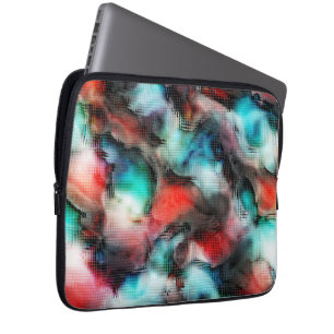 Crater-style stains in rustic square mosaic effect laptop sleeve