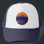 Craters of the Moon National Monument Idaho  Trucker Hat<br><div class="desc">Craters of the Moon vector artwork design. The protected area's features are volcanic and represent one of the best-preserved flood basalt areas in the continental United States.</div>