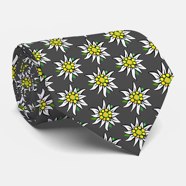 Cravate 1000 Edelweiss gris foncé (Roulé)