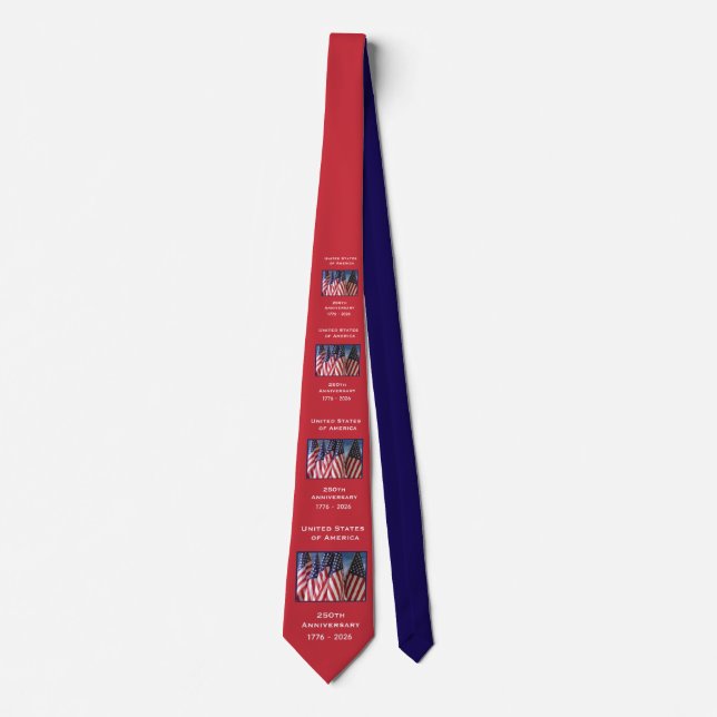 Cravate 250e anniversaire USA Patriotique rouge et bleu fo (Devant)