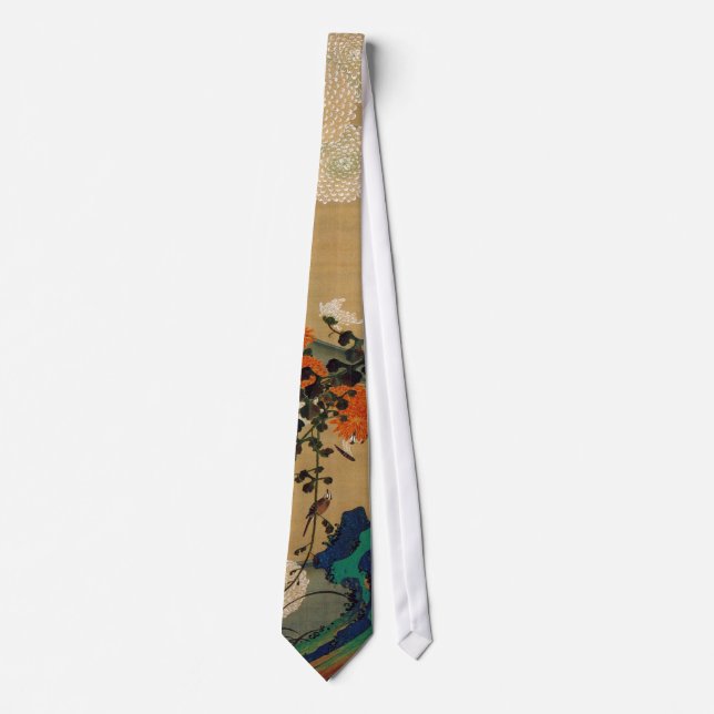 Cravate 29. 菊 花 流 水 図, 冲 Chrysanthemum & Stream, Jakuchu,  (Devant)