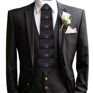 Cravate 50e anniversaire, Black Satin Custom