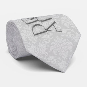 Cravate 60e anniversaire du diamant Damas d'argent