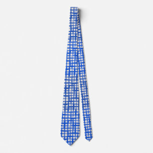 Cravate à damiers 01 Blue.b Offwhite BG