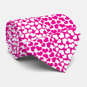 Cravate à damiers Amour en Magenta et Blanc