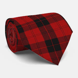 Cravate à damiers Noël Rouge Buffalo Plaid