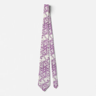 cravate à motif floral médiéval