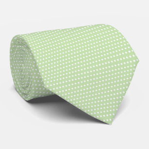 Cravate À petits pois vert et blanc