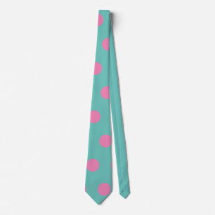 Cravate à points Polka (Aqua & Pink)