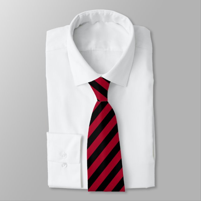 Cravate à rayures rouge noir/foncé (Attaché)