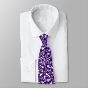 Cravate Abstrait 290523 Profond violet et blanc