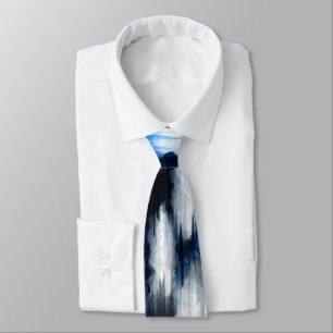 Cravate Abstrait bleu et blanc