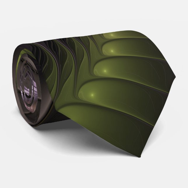 Cravate Abstrait brillant Trippy coloré 3D Fractal Art (Roulé)