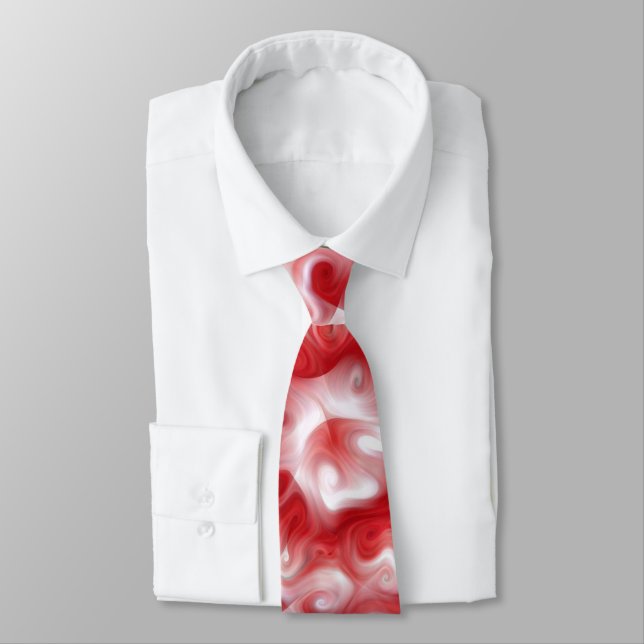 Cravate Abstrait de tourbillons rouges et roses (Attaché)