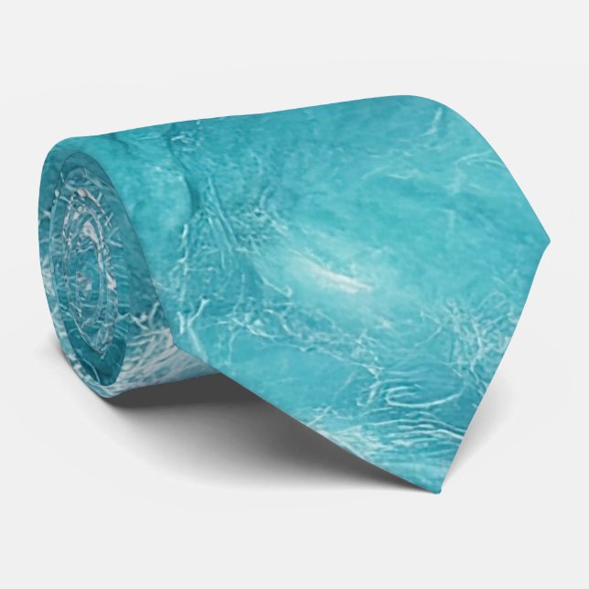 Cravate Abstrait en marbre turquoise (Roulé)