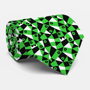 Cravate Abstrait géométrique 030919 - Vert printemps