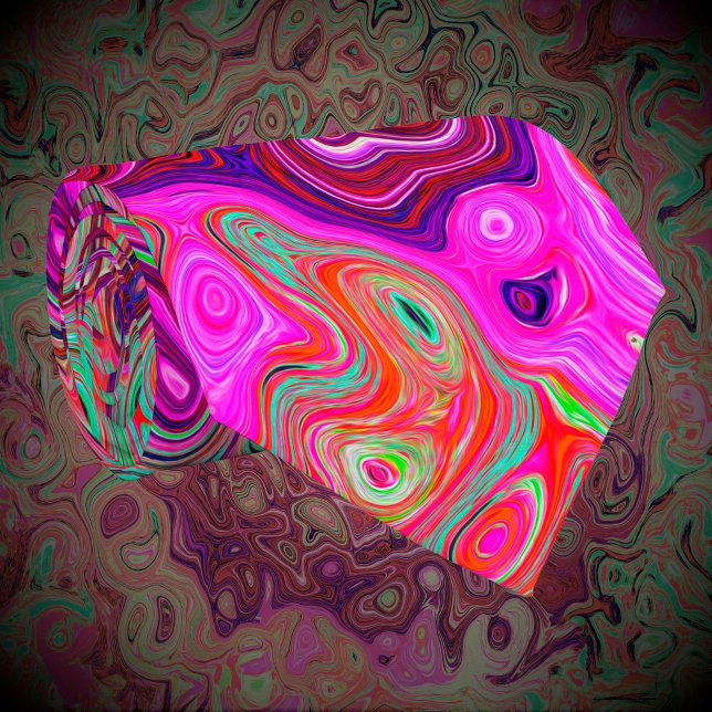 Cravate Abstrait Magenta et Green Retro Liquid Swirl (Créateur téléchargé)