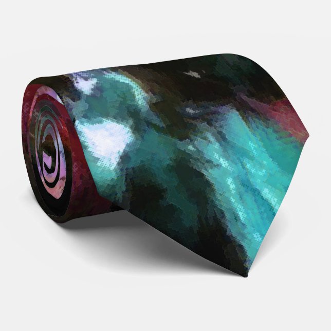 Cravate Abstrait, motif coloré, lumineux, élégant (Roulé)