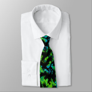 Cravate Abstrait noir et vert