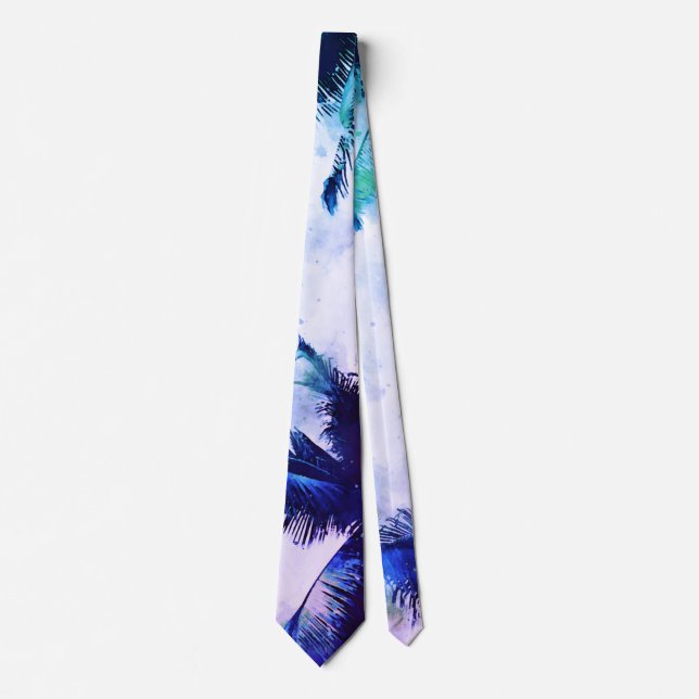 Cravate *~* Abstrait Tropical AP25 Plage Exotique Palm Tre (Devant)