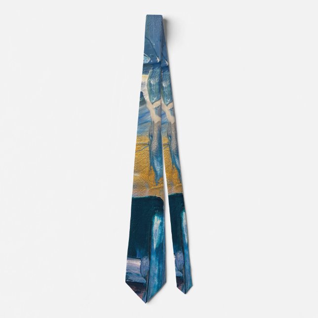 Cravate Abstraite Blue & Gold (Devant)