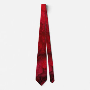 Cravate abstraite de soie rouge 'Scarlet'