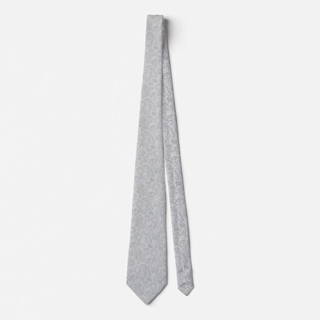 Cravate Abstraite d'impression gris contemporain (Devant)