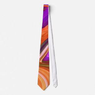 Cravate Abstraite Purple N Orange