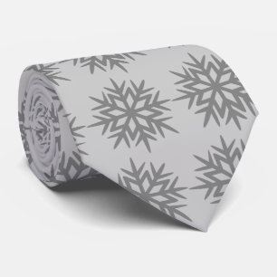 Cravate Ad Man Snowflake Foulard Steel Grey à deux côtés