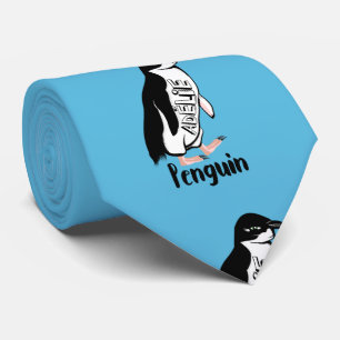Cravate Adelie pingouins Oiseau noir et blanc