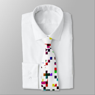 Cravate Ado de Pixels multicolores