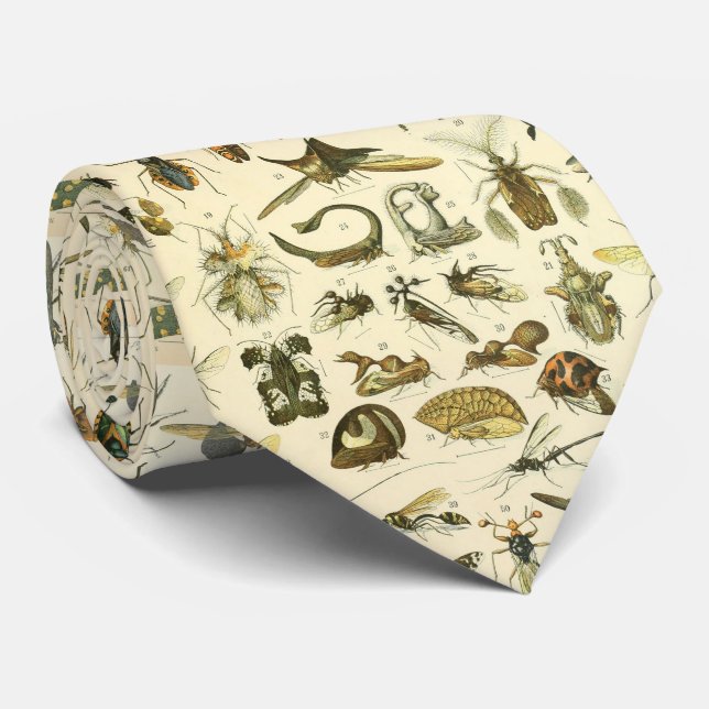 Cravate Adolphe Millot original - insectes  (Roulé)