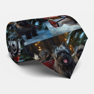 Cravate Affenpinscher Snowy Sleigh Ride Décor de Noël