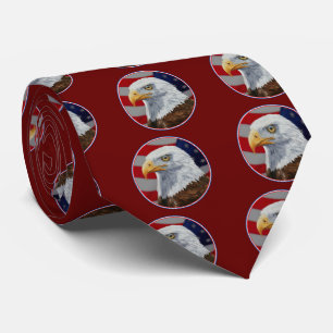 Cravate Aigle et drapeau américains