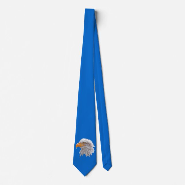 Cravate aigle royal d'Alaska double face (bleu) (Devant)