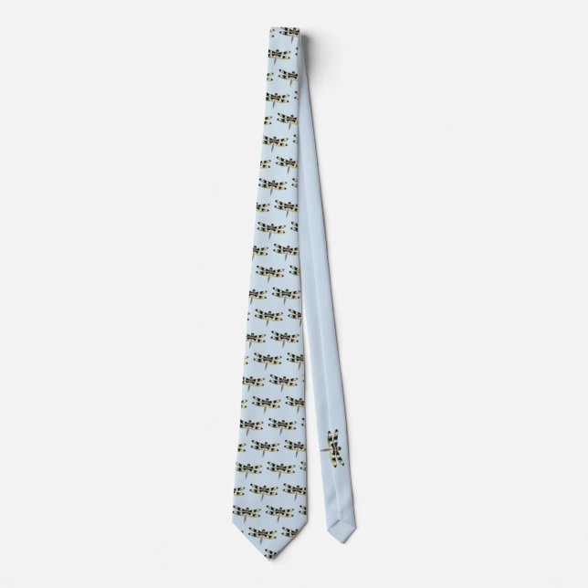Cravate Ainsi libellule de mouche sur le bleu (Devant)