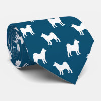 Akita Chien race Silhouettes Motif Bleu et Blanc