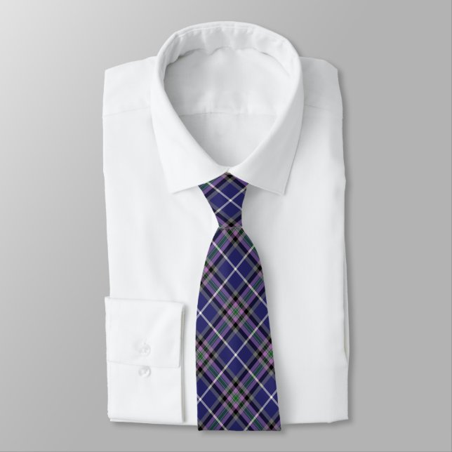 Cravate Alexander Clan Tartan Blue Plaid (Attaché)