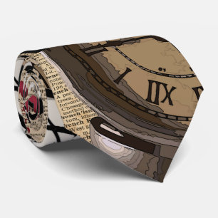 Cravate Alice au pays des merveilles voyageant à temps